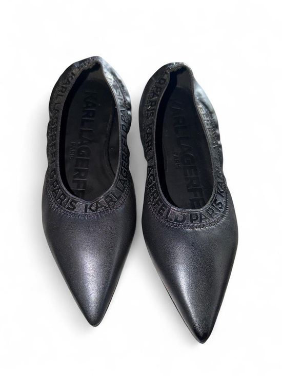 Karl Lagerfeld Shoes - NWOT Karl Lagerfeld Black Pointed Ballet Flats with Logo Trim
